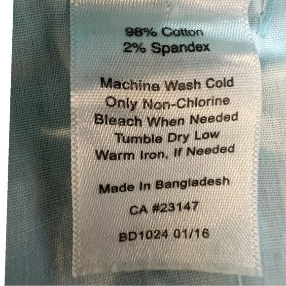 Talbots The Weekend Chino Pant in Aqua Blue w/ Tropical Scenic Print Size 12 - Picture 5 of 15